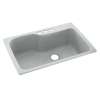 33-in D x 22-in W x 10.563-in H Solid Surface Dual Mount Single Bowl Kitchen Sink with 3-Hole in Tahiti Gray