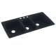 44-in D x 22-in W x 9.5-in H Solid Surface Dual Mount Triple Bowl Kitchen Sink with 3-Hole in Black Galaxy