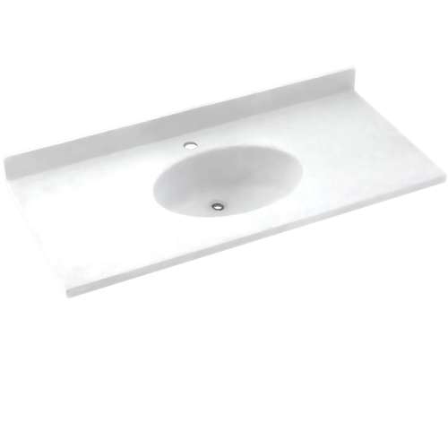 Chesapeake CH1B2225-010 Solid Surface 25-in x 22-in Integral Single Sink Bathroom Vanity Top in White