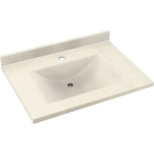 Composite 31-in x 22-in Integral Single Sink Bathroom Vanity Top in Pebble