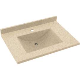 Composite 37-in x 22-in Integral Single Sink Bathroom Vanity Top