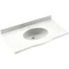 Solid Surface 31-in x 22-in Integral Single Sink Bathroom Vanity Top in Tahiti White