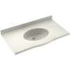 Solid Surface 31-in x 22-in Integral Single Sink Bathroom Vanity Top in Bisque
