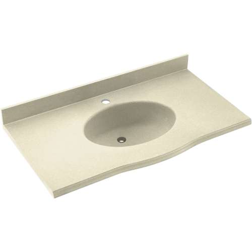 Europa EV1B2231-037 Solid Surface 31-in x 22-in Integral Single Sink Bathroom Vanity Top in Bone
