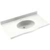 Europa EV1B2237-011 Solid Surface 37-in x 22-in Integral Single Sink Bathroom Vanity Top in Tahiti White