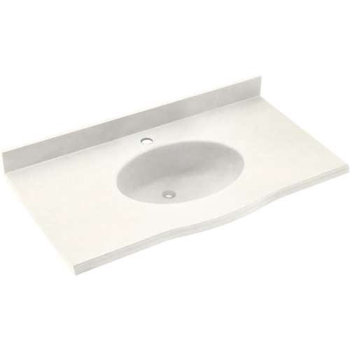 Europa EV1B2237-059 Solid Surface 37-in x 22-in Integral Single Sink Bathroom Vanity Top in Tahiti Ivory