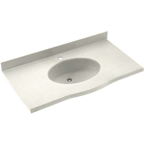 Europa EV1B2249-018 Solid Surface 49-in x 22-in Integral Single Sink Bathroom Vanity Top in Bisque