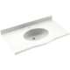 Solid Surface 61-in x 22-in Integral Single Sink Bathroom Vanity Top in Tahiti White