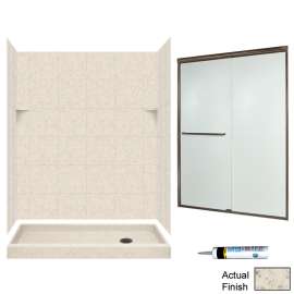 SQP326R-M58570BR 72.5-in x 60-in x 32-in 5-Piece Alcove Shower Kit