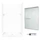SQP3448010-M46570NR 72.5-in x 48-in x 34-in 5-Piece Alcove Shower Kit in White