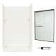 SQP3448018-M46570BR 72.5-in x 48-in x 34-in 5-Piece Alcove Shower Kit in Bisque