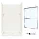 SQP3448018-M46570CC 72.5-in x 48-in x 34-in 5-Piece Alcove Shower Kit in Bisque