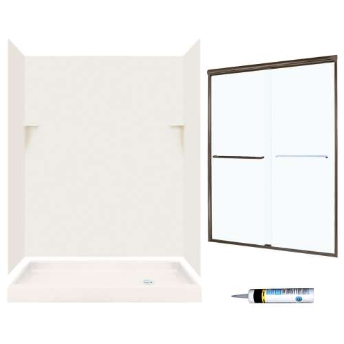 SSP326R018-M58570BC 72-in x 60-in x 32-in 5-Piece Alcove Shower Kit in Bisque