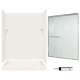 stone 72-in x 60-in x 32-in 5-Piece Alcove Shower Kit in Bisque