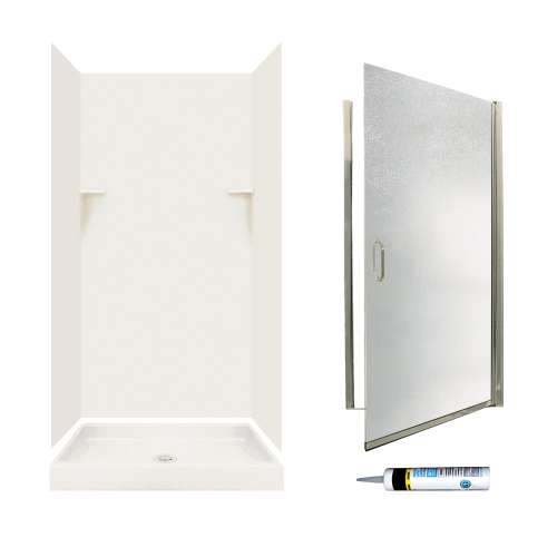 stone 72-in x 36-in x 36-in 5-Piece Alcove Shower Kit in Bisque