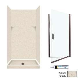 Solid Surface 36-in x 36-in x 72-in 5-Piece Alcove Shower Kit