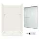 stone 72.5-in x 48-in x 32-in 5-Piece Alcove Shower Kit in Bisque