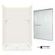 stone 72.5-in x 48-in x 34-in 5-Piece Alcove Shower Kit in Bisque