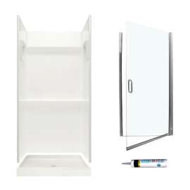 SVP3232-M28570CC 73.25-in x 32-in x 32-in 3-Piece Alcove Shower Kit