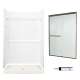 Veritek SVP3448010-M44570BR 73.25-in x 48-in x 34-in 3-Piece Alcove Shower Kit in White