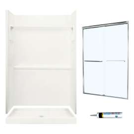 SVP3448-M44570CC 73.25-in x 48-in x 34-in 3-Piece Alcove Shower Kit
