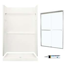 SVP3448-M44570NC 73.25-in x 48-in x 34-in 3-Piece Alcove Shower Kit