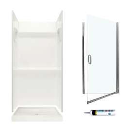 SVP3636-M32570CC 73.25-in x 36-in x 36-in 3-Piece Alcove Shower Kit