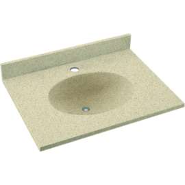 Solid Surface 19-in x 17-in Integral Single Sink Bathroom Vanity Top
