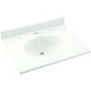 Solid Surface 25-in x 19-in Integral Single Sink Bathroom Vanity Top in Tahiti White