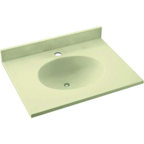 Solid Surface 25-in x 19-in Integral Single Sink Bathroom Vanity Top in Bone