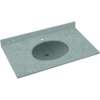 Solid Surface 43-in x 22-in Integral Single Sink Bathroom Vanity Top in Gray Granite