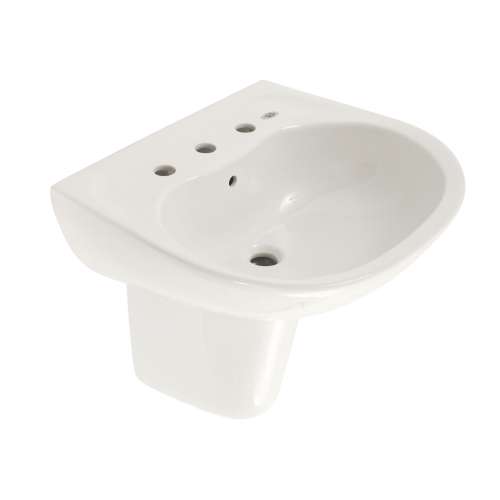 LHT241.8G Supreme 22-7/8-in Wall Mounted Bathroom Sink with 3 Faucet Holes Drilled, Overflow and SanaGloss Ceramic Glaze