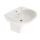 22-7/8-in Wall Mounted Bathroom Sink with Single Faucet Hole Drilled, Overflow and SanaGloss Ceramic Glaze in Cotton