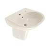 22-7/8-in Wall Mounted Bathroom Sink with Single Faucet Hole Drilled, Overflow and SanaGloss Ceramic Glaze in Colonial White