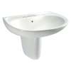 Prominence LHT242.4G#01 26-in Wall Mounted Bathroom Sink with 3 Faucet Holes Drilled, Overflow and SanaGloss Ceramic Glaze in Cotton