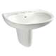 Prominence LHT242.8G#11 26-in Wall Mounted Bathroom Sink with 3 Faucet Holes Drilled, Overflow and SanaGloss Ceramic Glaze in Colonial White