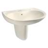 26-in Wall Mounted Bathroom Sink with Single Faucet Hole Drilled, Overflow and SanaGloss Ceramic Glaze in Sedona Beige