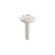 Supreme LPT241.4G#11 4-in Faucet Center Pedestal Lavatory with CeFiONtect Colonial White
