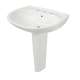 26-in Pedestal Bathroom Sink with 3 Faucet Holes Drilled, Overflow and SanaGloss Ceramic Glaze, Pedestal Included in Cotton