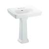 Promenade LPT532.4N#01 24-in Pedestal Bathroom Sink with 3 Faucet Holes Drilled and Overflow, Pedestal Included in Cotton