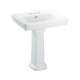 Promenade LPT532.4N#01 24-in Pedestal Bathroom Sink with 3 Faucet Holes Drilled and Overflow, Pedestal Included in Cotton