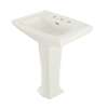 27-in Pedestal Bathroom Sink with 3 Faucet Holes Drilled and Overflow, Pedestal Included in Cotton