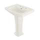 27-in Pedestal Bathroom Sink with 3 Faucet Holes Drilled and Overflow, Pedestal Included in Cotton