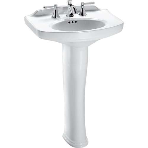 Whitney 19-in Vitreous China Centerset Oval Pedestal Lavatory - In Multiple Colors