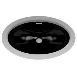 19-5/8-in Undermount Bathroom Sink with Overflow in Ebony