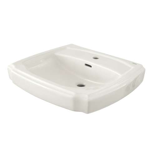 24-3/8-in Pedestal Bathroom Sink with Single Faucet Hole and Overflow, Less Pedestal