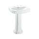 24-3/8-in Pedestal Bathroom Sink with 3 Faucet Holes Drilled and Overflow, Pedestal Included in Cotton