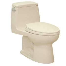 One Piece Elongated 1.6 GPF Toilet with Power Gravity Flush System - Seat Included in Bone