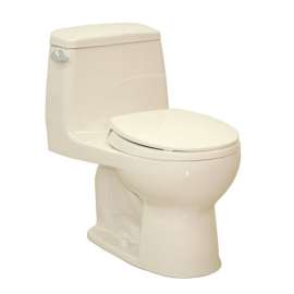 One Piece Round 1.6 GPF Toilet with G-Max Flush System - Seat Included in Bone