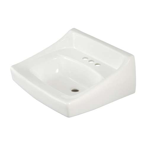 21-in Wall Mounted Bathroom Sink with 3 Faucet Holes Drilled and Overflow